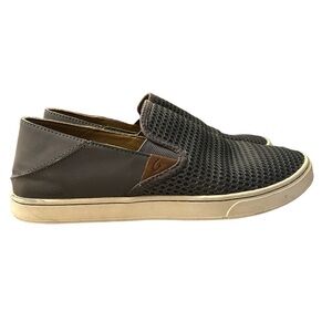 Olukai Pehuea Breathable Slip On Sneakers in Pavement - Size 8.5